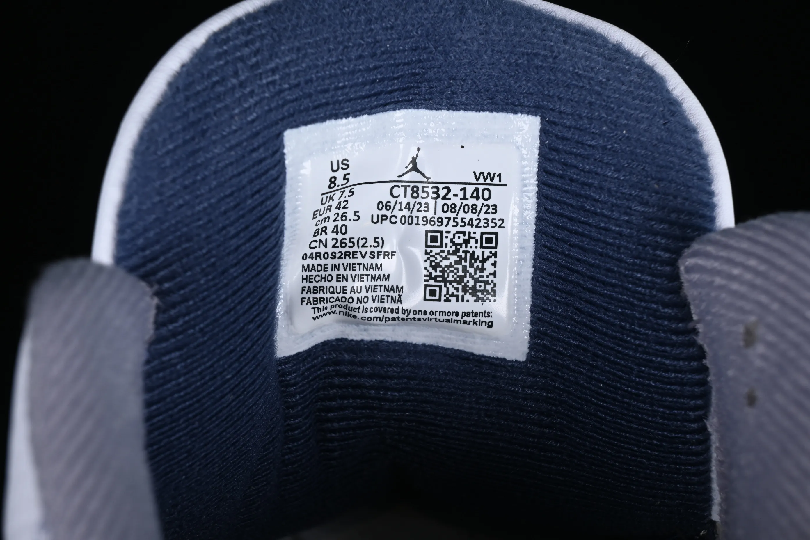 All categories Air Jordan Jordan series basketball shoes Air Jordan 3 foreign trade version Air Jordan 3 Retro "Midnight Navy" AJ3 Joe 3 midnight blue cement color CT8532-140